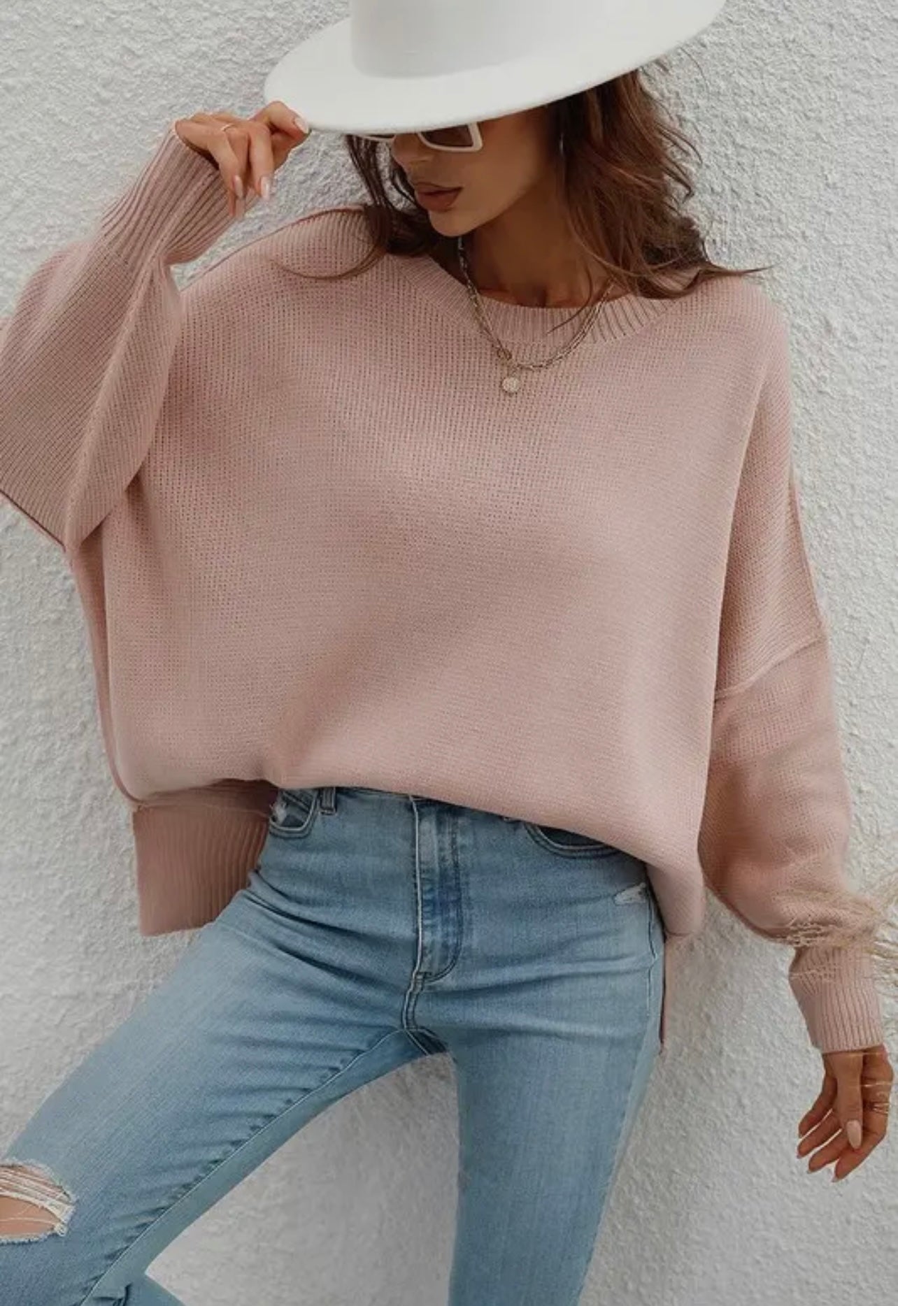 Dolman Sleeve Knit Sweater