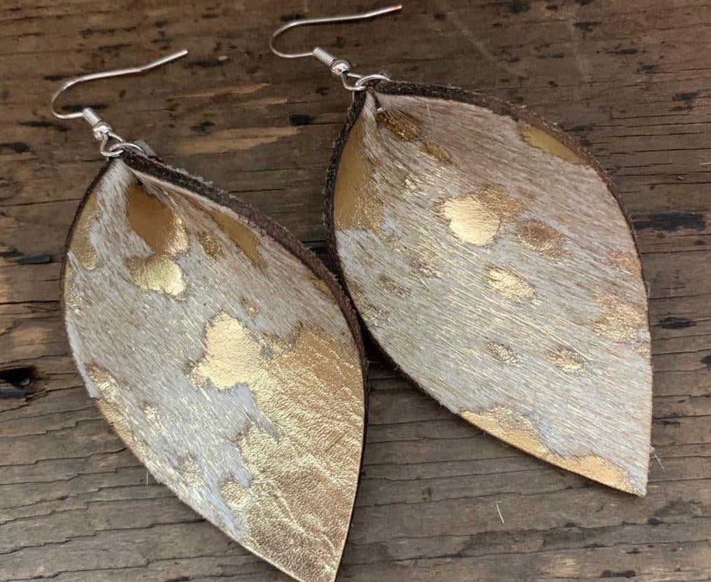 Cowhide earrings shop